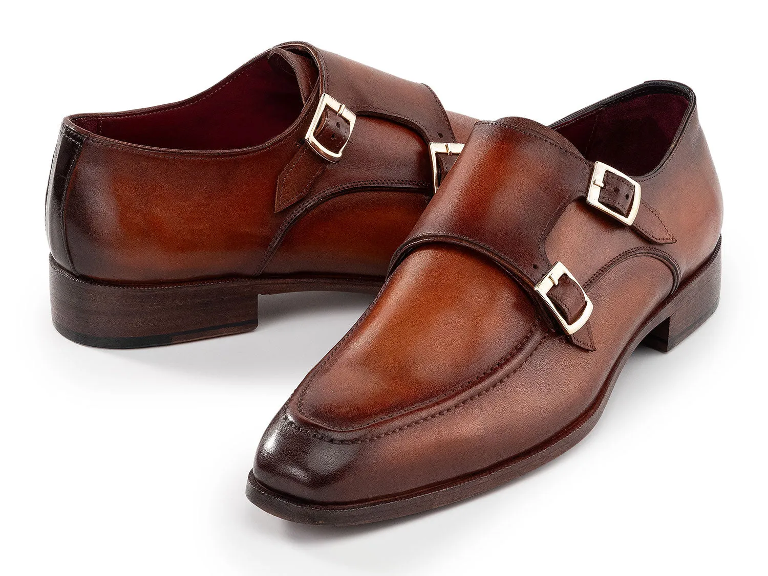 Paul Parkman Chaussures Paul Parkman Chaussures Homme à Double Boucle en Cuir Marron