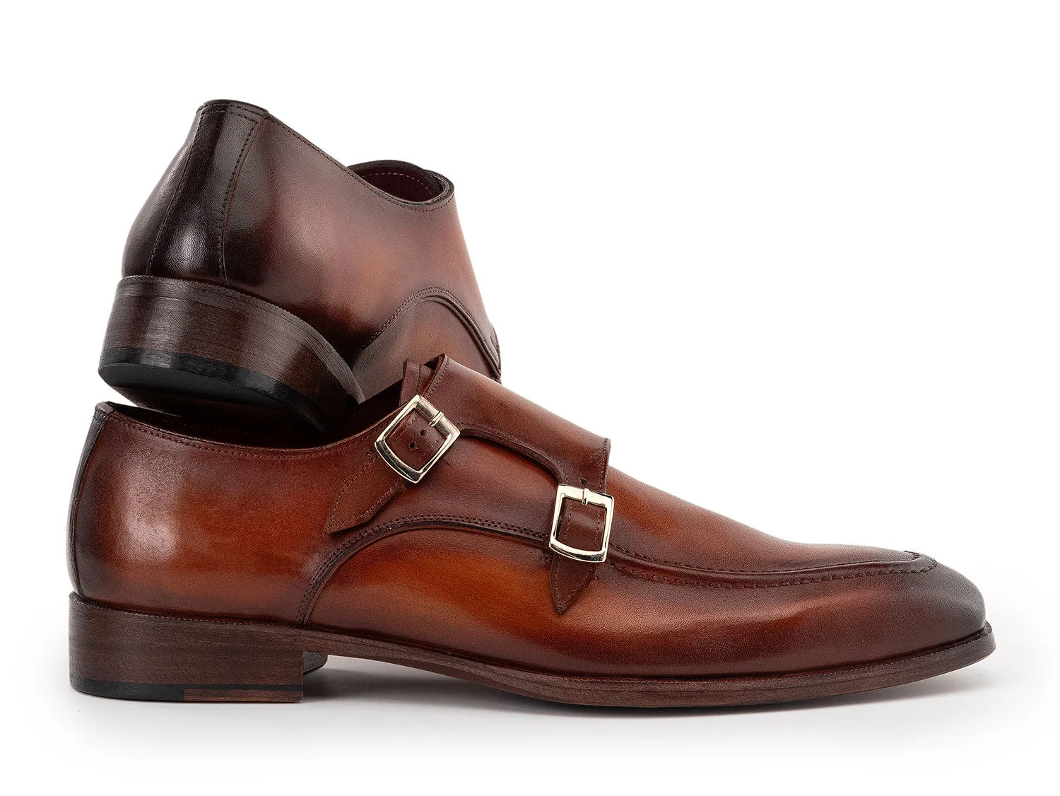 Paul Parkman Chaussures Paul Parkman Chaussures Homme à Double Boucle en Cuir Marron