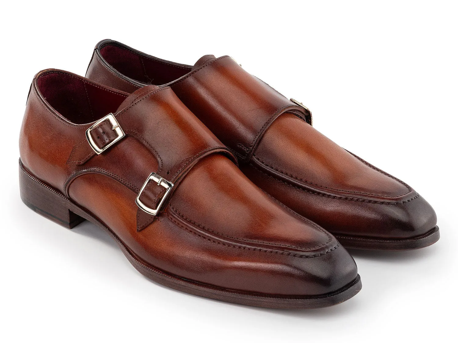 Paul Parkman Chaussures Paul Parkman Chaussures Homme à Double Boucle en Cuir Marron