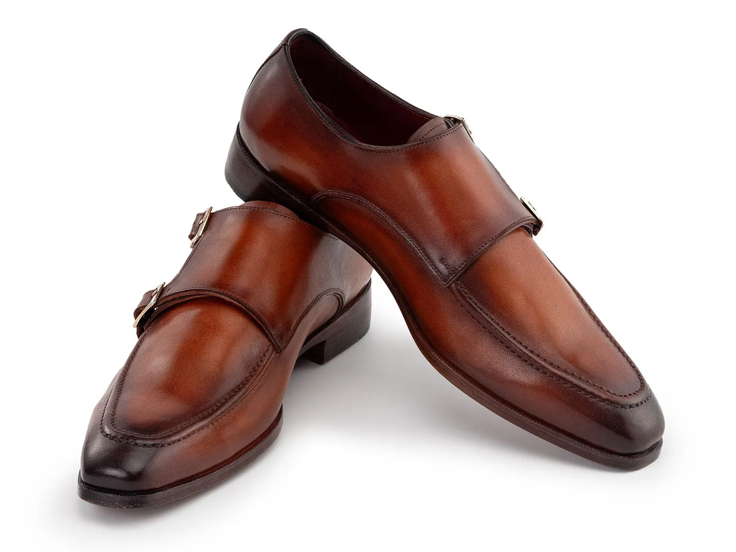 Paul Parkman Chaussures Paul Parkman Chaussures Homme à Double Boucle en Cuir Marron