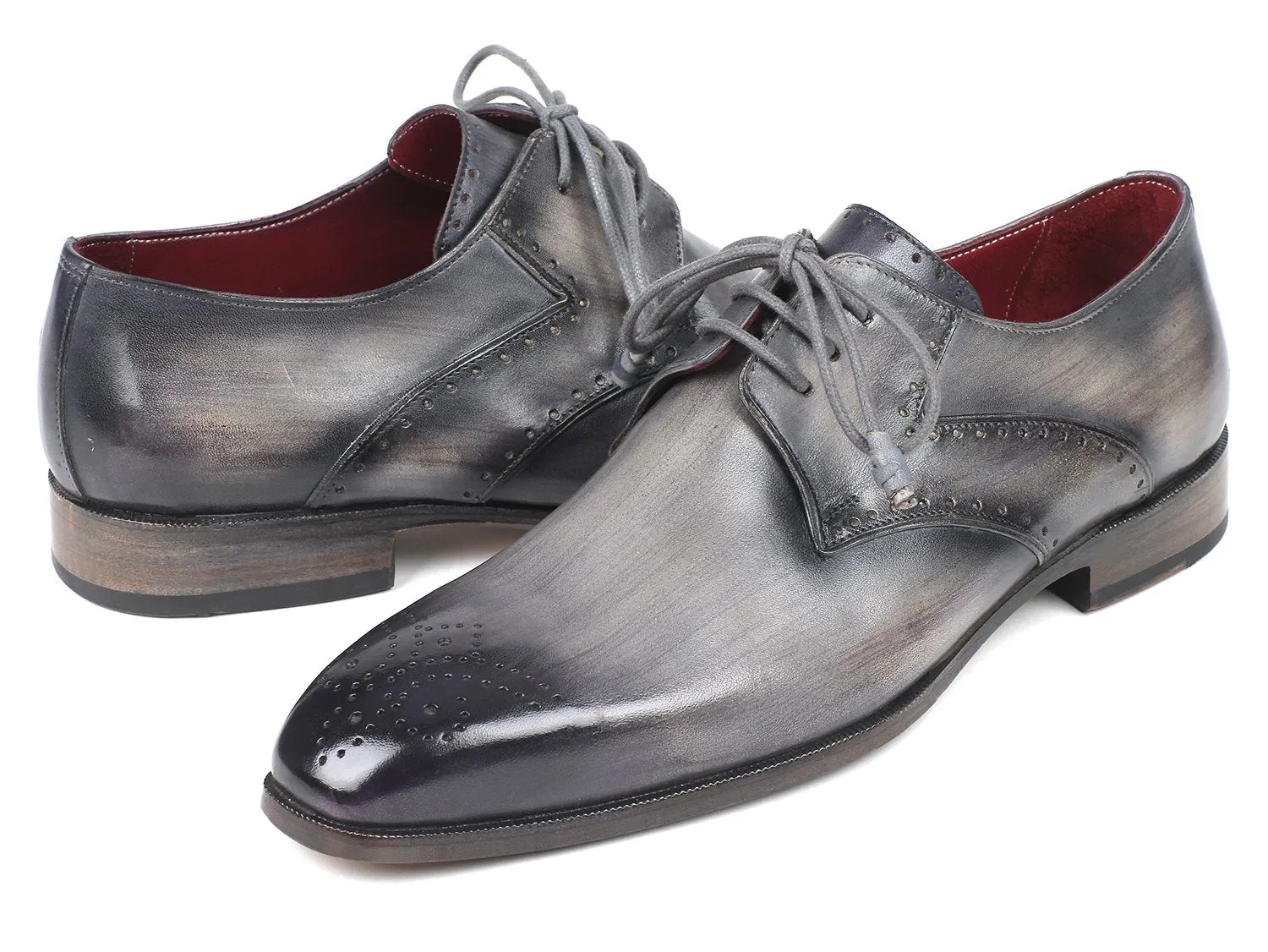 Paul Parkman Chaussures Paul Parkman Derby Homme à Bout Médaille en Gris