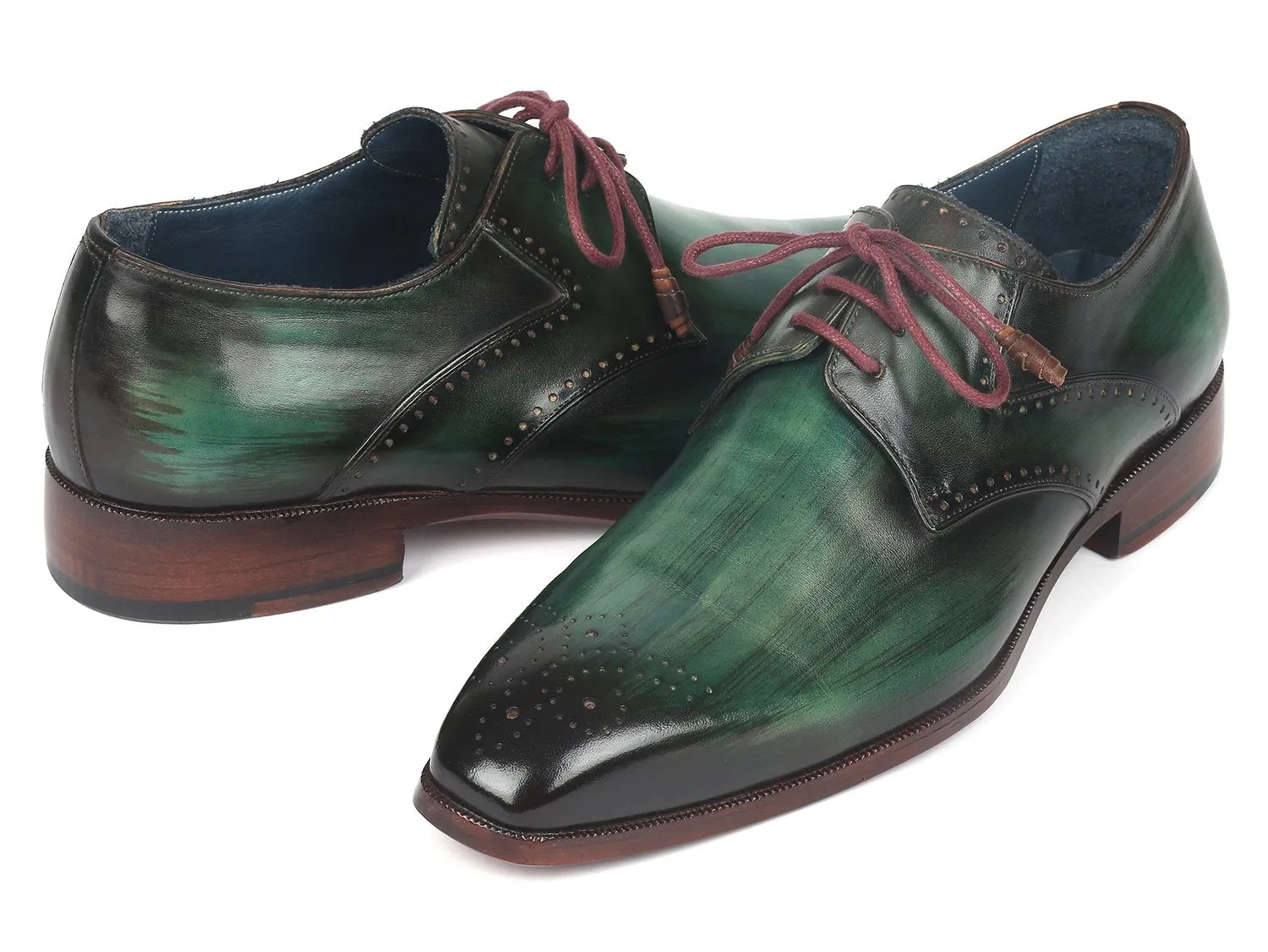 Paul Parkman Chaussures Paul Parkman Derby Homme à Bout Médaille en Vert