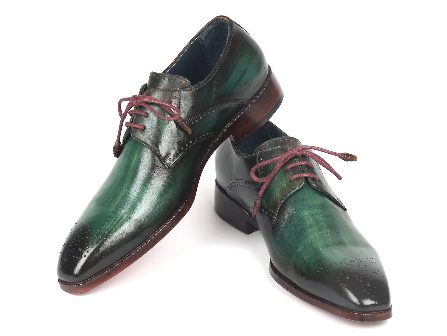 Paul Parkman Chaussures Paul Parkman Derby Homme à Bout Médaille en Vert
