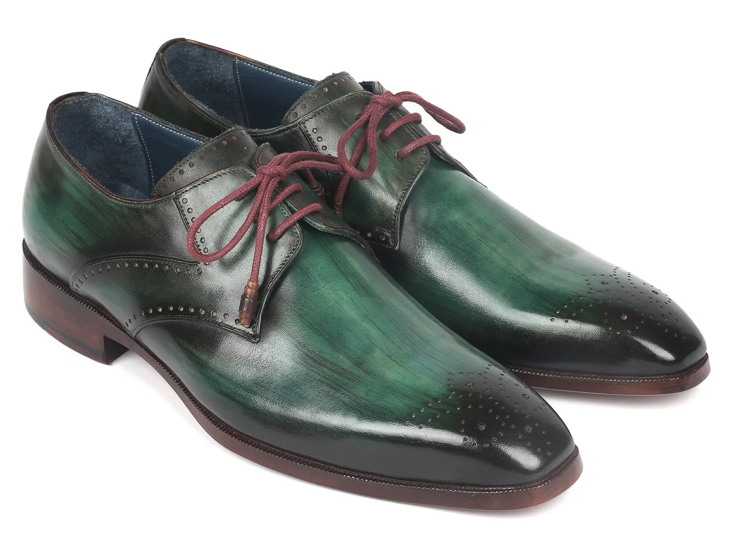 Paul Parkman Chaussures Paul Parkman Derby Homme à Bout Médaille en Vert