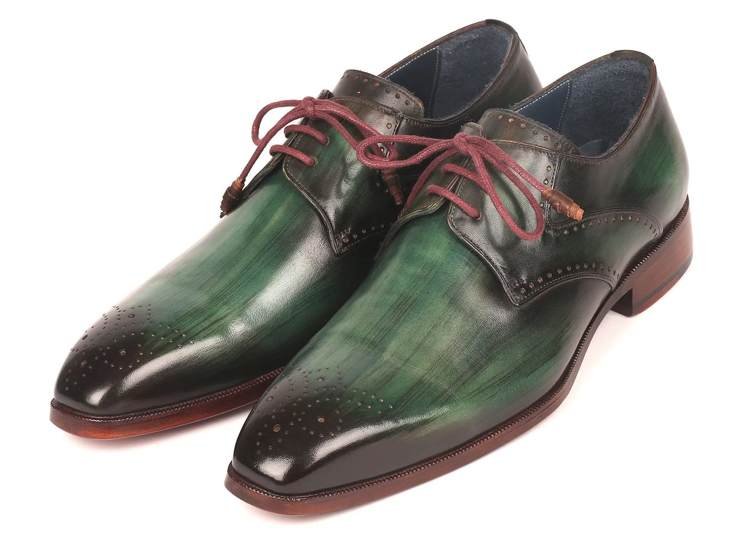 Paul Parkman Chaussures Paul Parkman Derby Homme à Bout Médaille en Vert