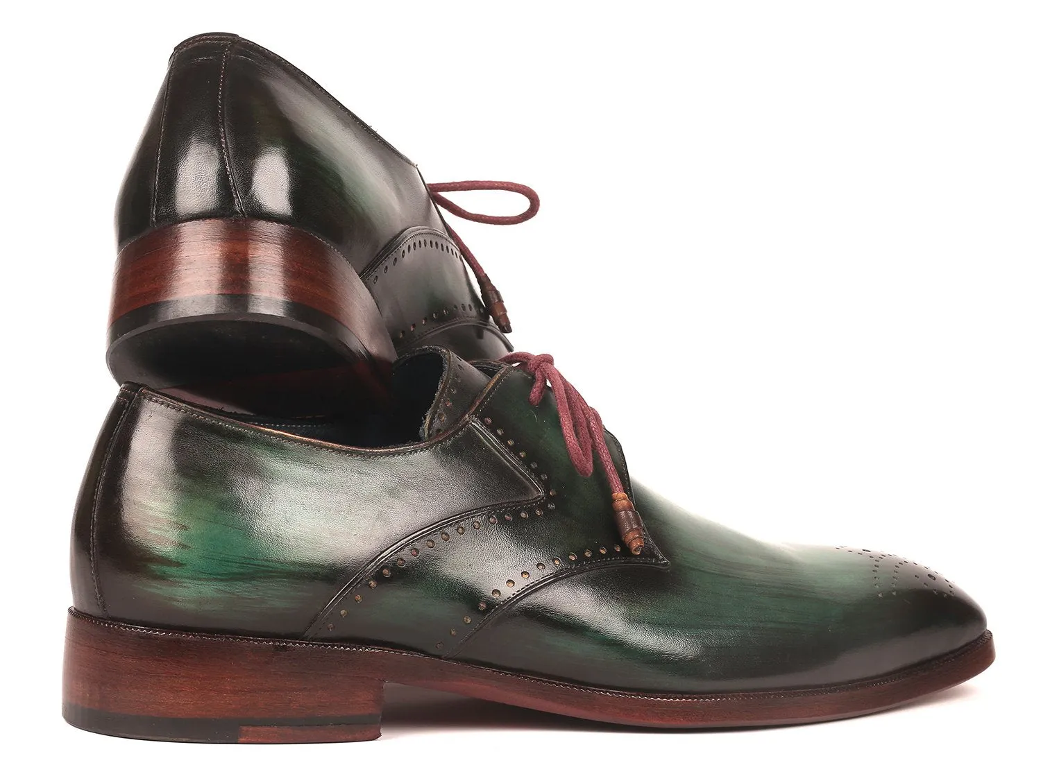 Paul Parkman Chaussures Paul Parkman Derby Homme à Bout Médaille en Vert