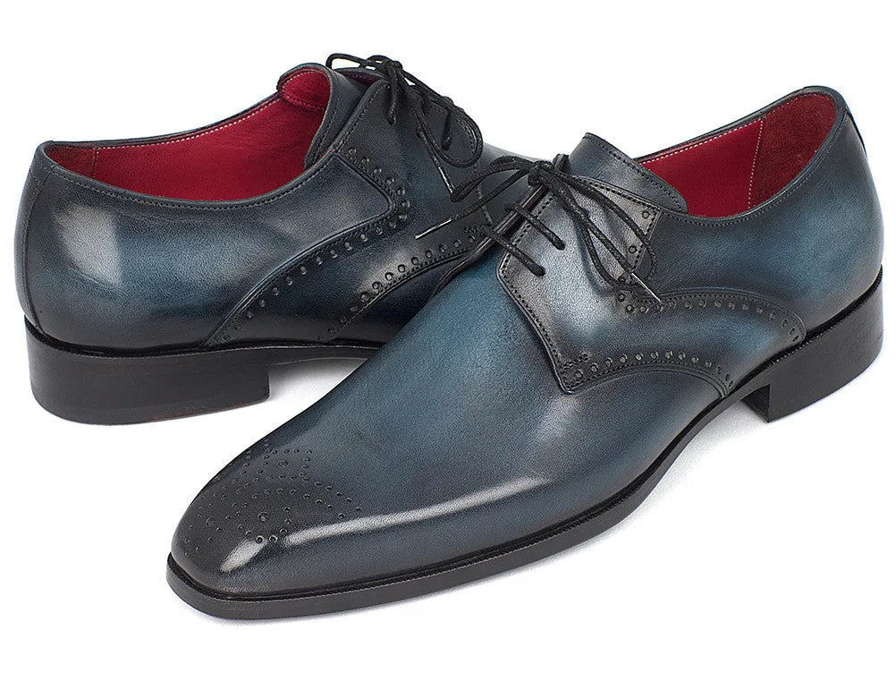 Paul Parkman Chaussures Paul Parkman Derby Homme à Bout Médaille en Marine et Bleu
