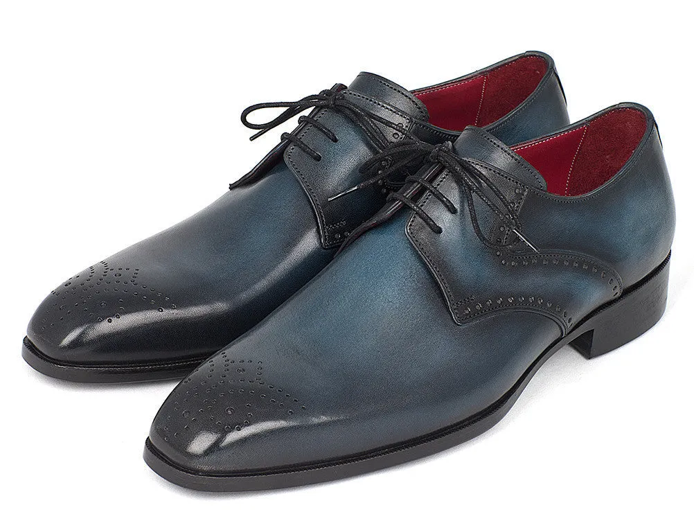 Paul Parkman Chaussures Paul Parkman Derby Homme à Bout Médaille en Marine et Bleu