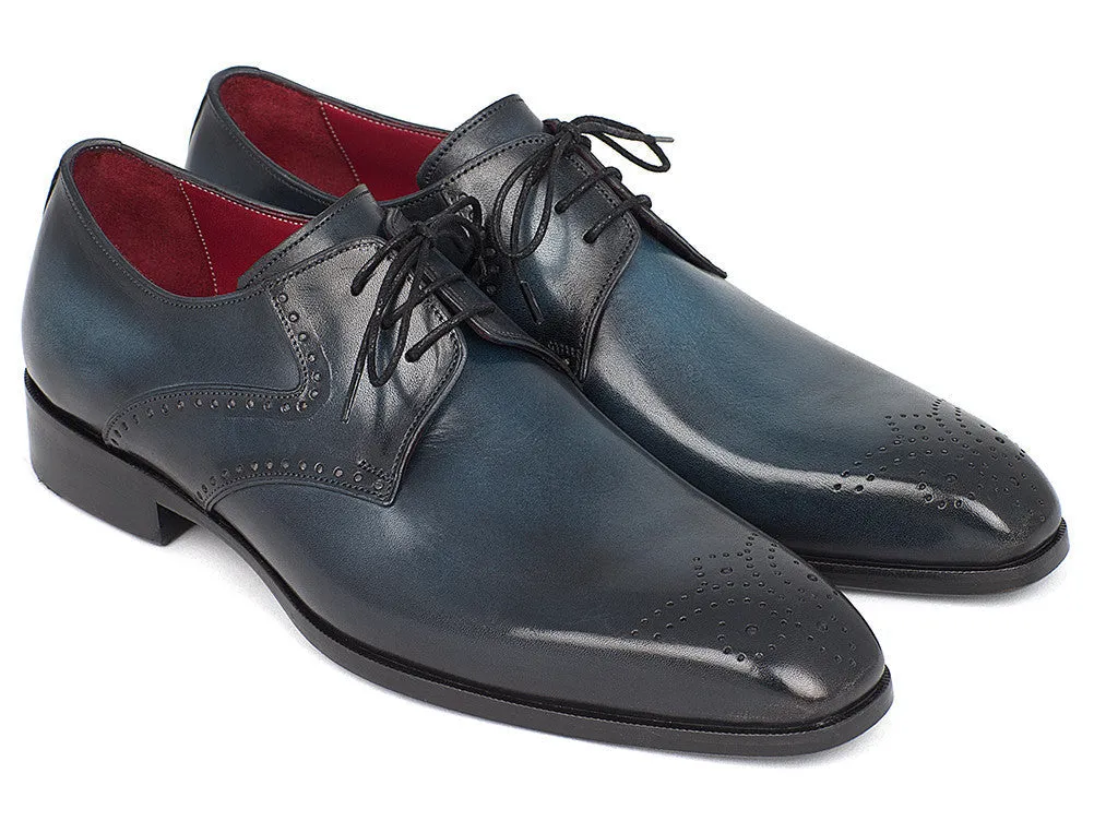 Paul Parkman Chaussures Paul Parkman Derby Homme à Bout Médaille en Marine et Bleu