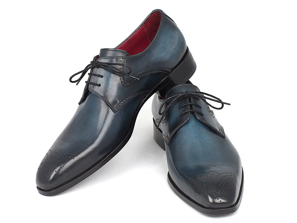 Paul Parkman Chaussures Paul Parkman Derby Homme à Bout Médaille en Marine et Bleu