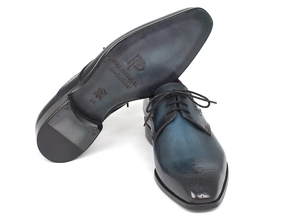 Paul Parkman Chaussures Paul Parkman Derby Homme à Bout Médaille en Marine et Bleu