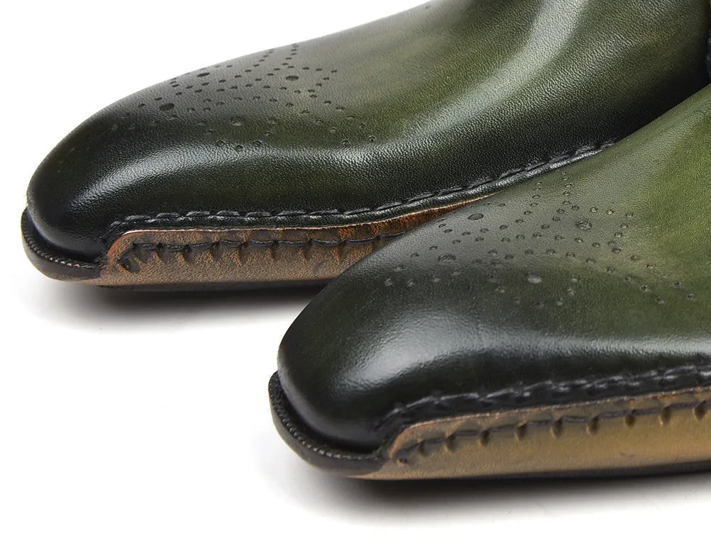 Paul Parkman Chaussures Paul Parkman Oxfords de construction Opanka pour hommes en vert