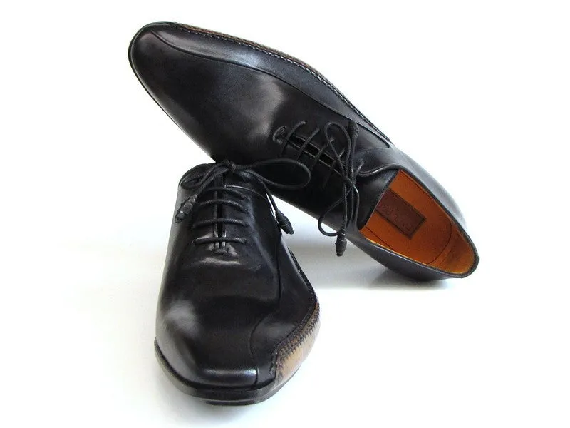 Paul Parkman Chaussures Paul Parkman Oxfords pour Hommes en Cuir Cousu Main sur le Côté en Noir