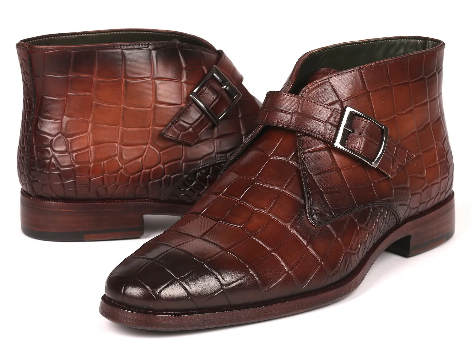 Paul Parkman Chaussures Bottines à bride unique pour homme Paul Parkman en marron