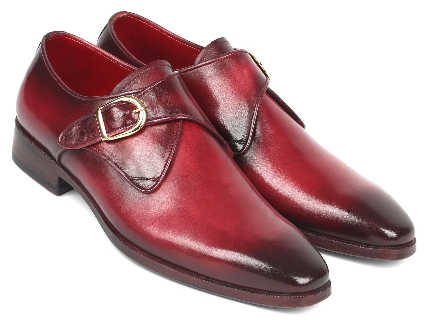 Paul Parkman Chaussures Paul Parkman Chaussures de ville en cuir à bride unique pour hommes en bordeaux