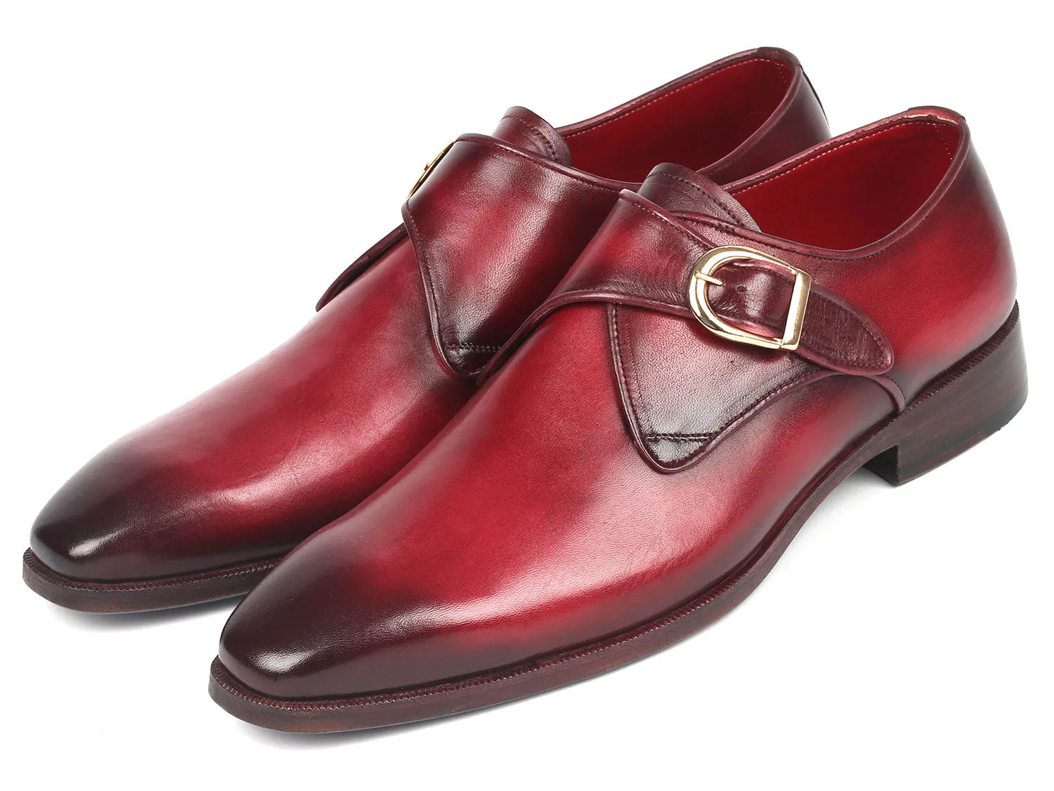 Paul Parkman Chaussures Paul Parkman Chaussures de ville en cuir à bride unique pour hommes en bordeaux