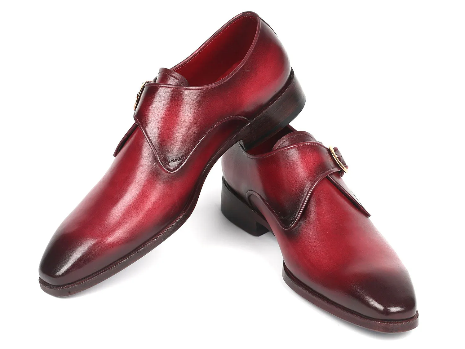 Paul Parkman Chaussures Paul Parkman Chaussures de ville en cuir à bride unique pour hommes en bordeaux