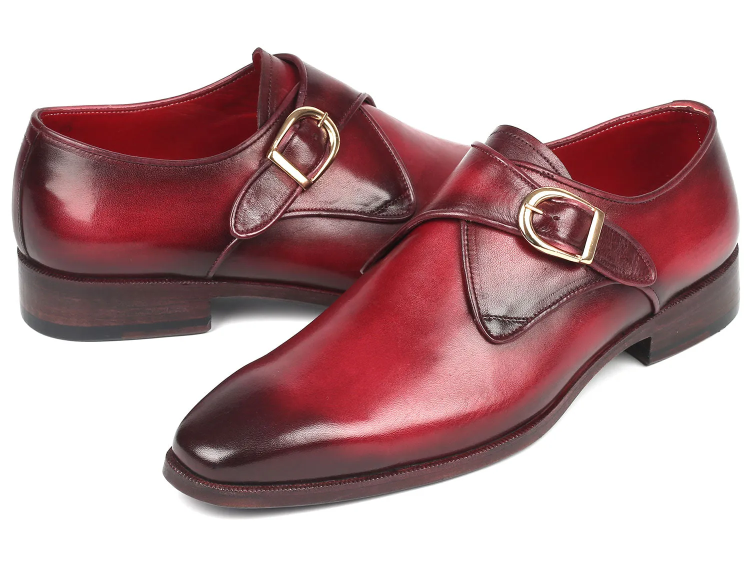 Paul Parkman Chaussures Paul Parkman Chaussures de ville en cuir à bride unique pour hommes en bordeaux