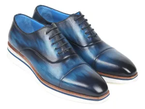 Paul Parkman Shoes Paul Parkman Men's Smart Casual Leather Oxfords in Blue