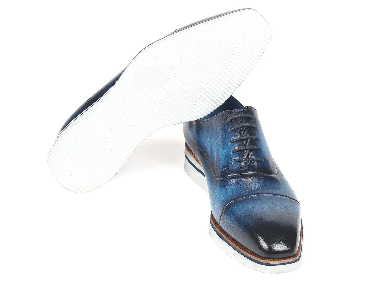 Paul Parkman Chaussures Paul Parkman Oxfords en cuir décontracté élégant pour hommes en bleu