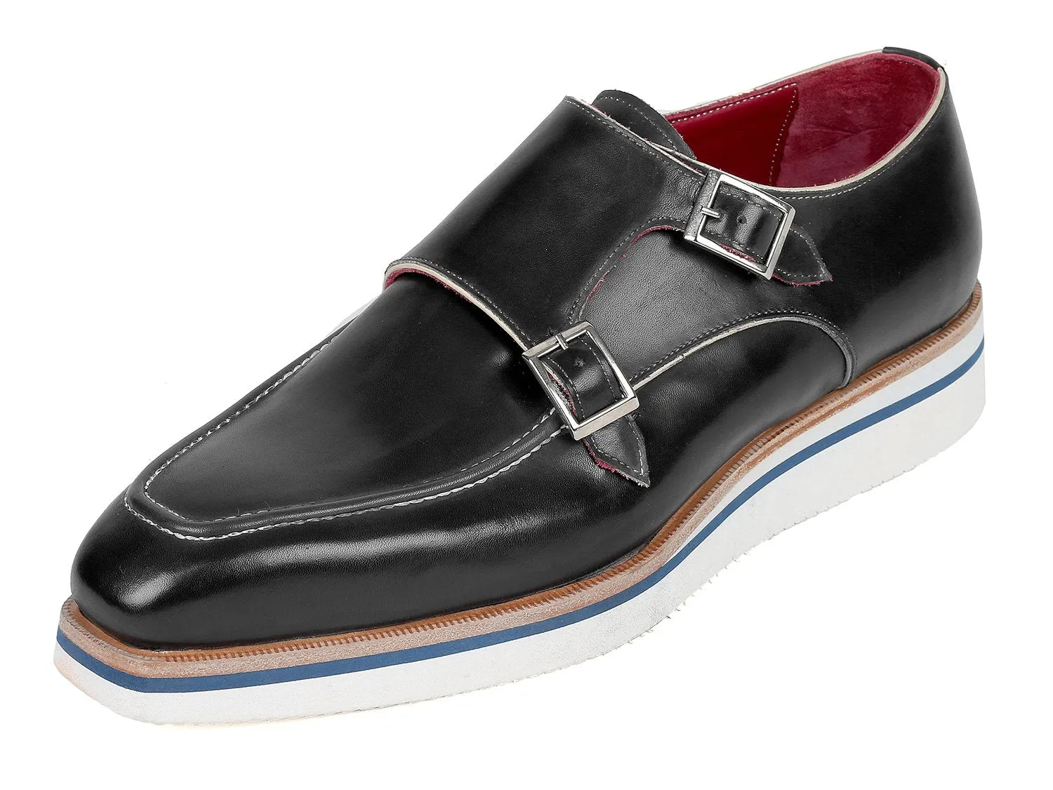 Paul Parkman Chaussures Paul Parkman Chaussures en cuir à bride homme décontracté élégant en noir