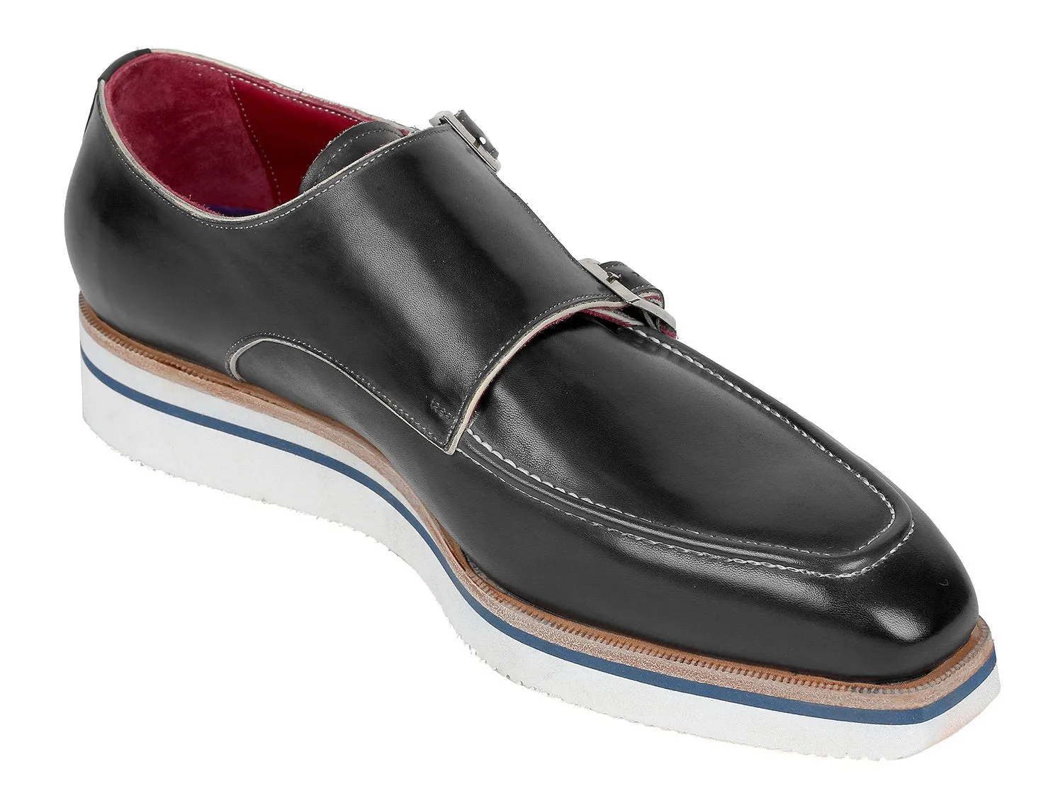 Paul Parkman Chaussures Paul Parkman Chaussures en cuir à bride homme décontracté élégant en noir