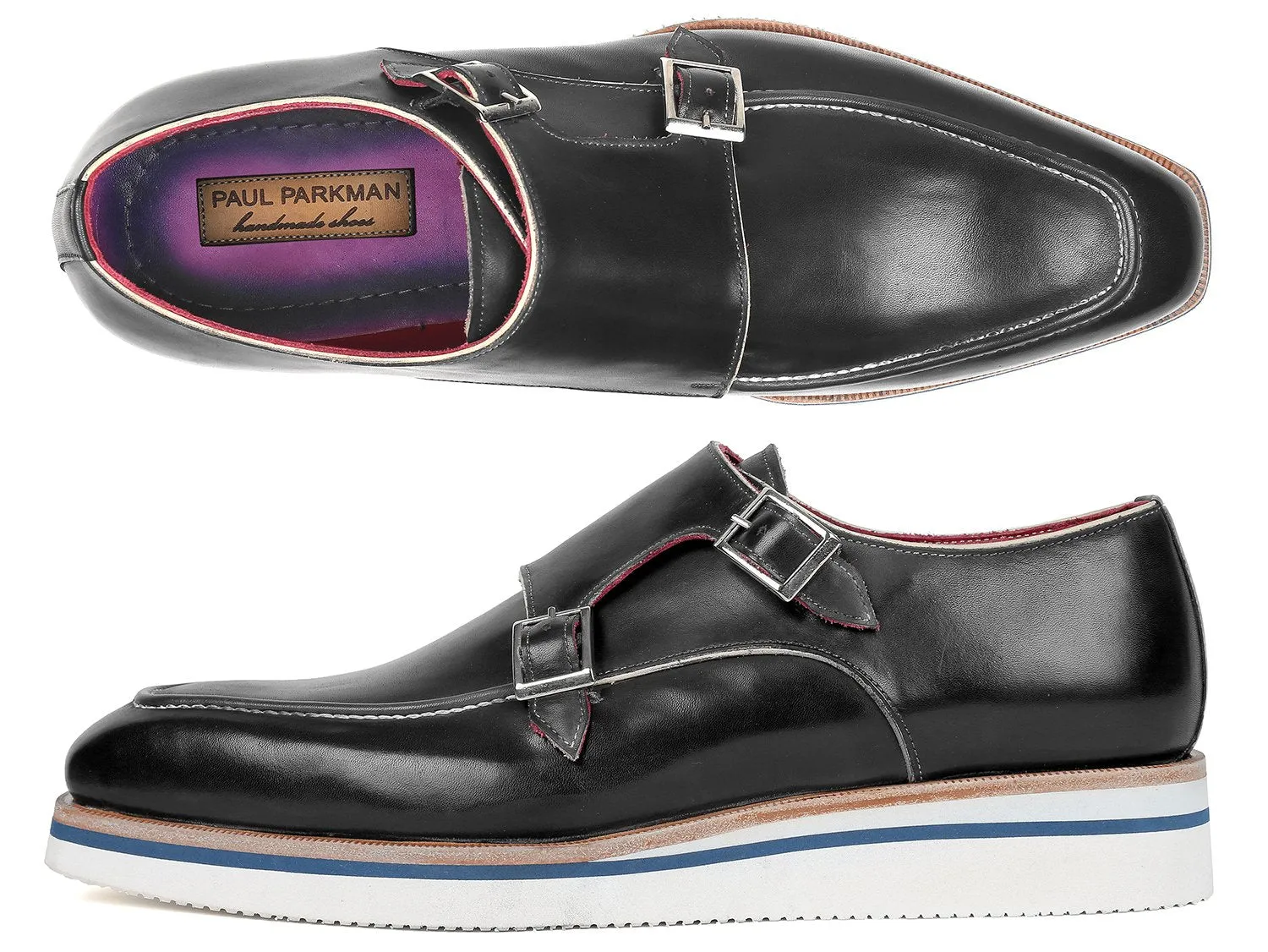 Paul Parkman Chaussures Paul Parkman Chaussures en cuir à bride homme décontracté élégant en noir