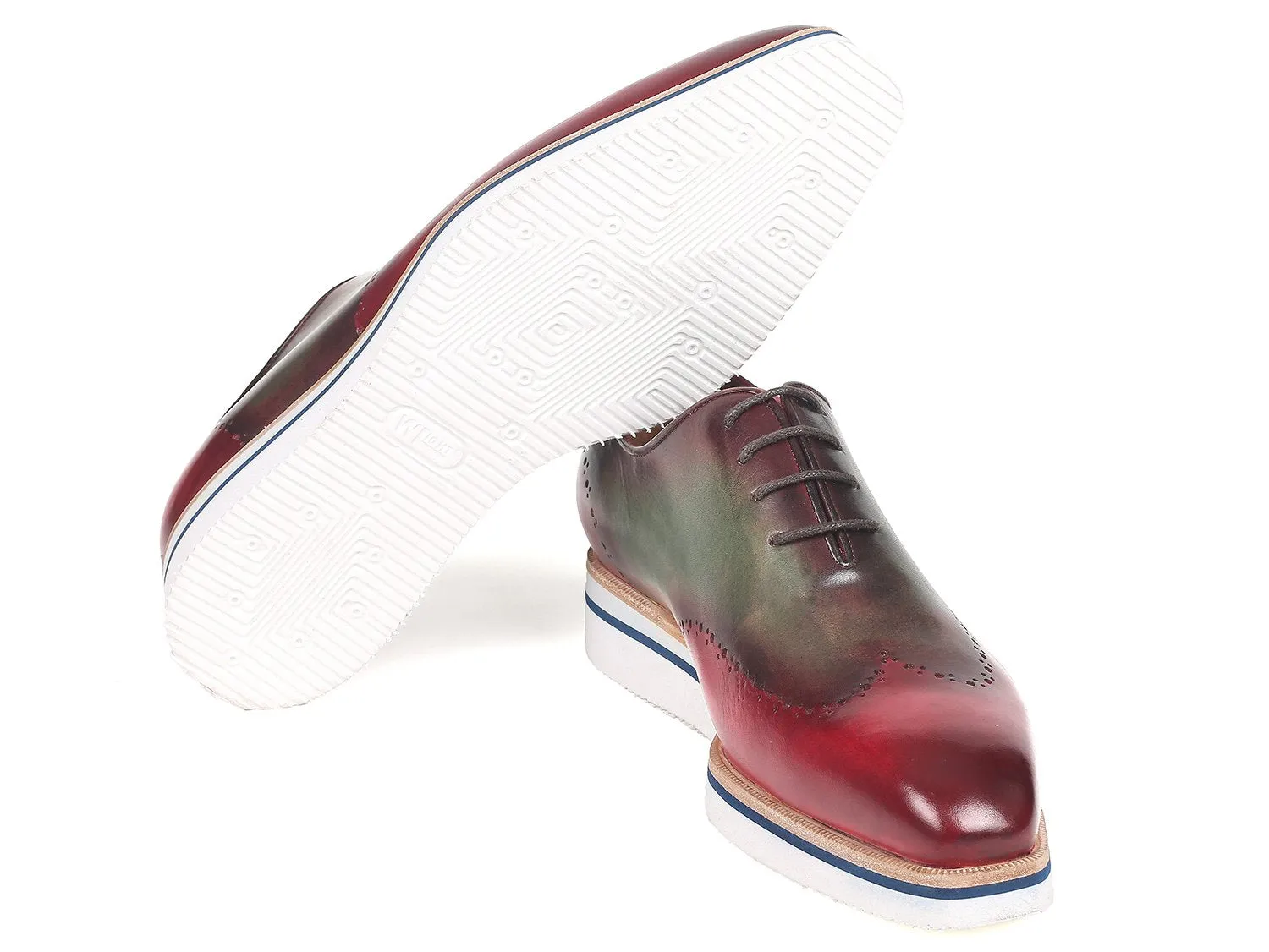 Paul Parkman Chaussures Paul Parkman Richelieu élégant décontracté pour homme en bordeaux et vert