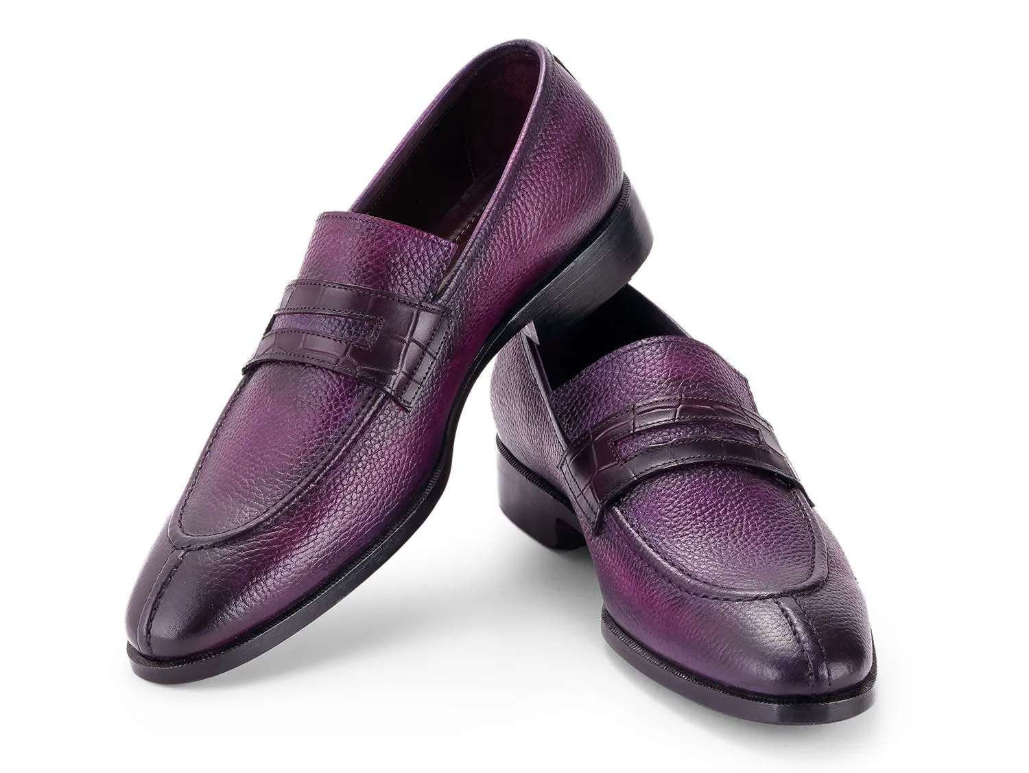 Paul Parkman Chaussures Paul Parkman Mocassins à bout fendu pour homme en violet