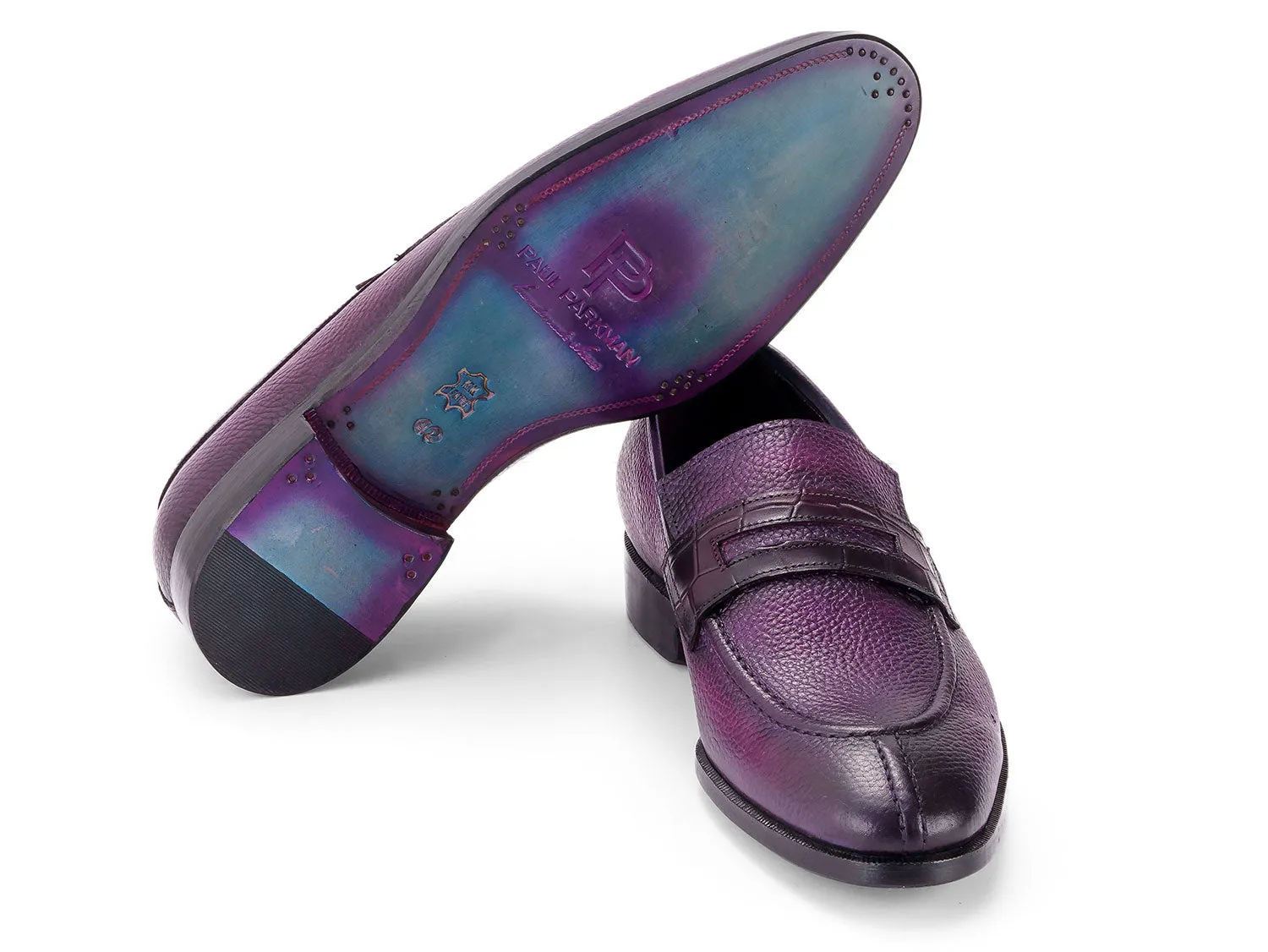 Paul Parkman Chaussures Paul Parkman Mocassins à bout fendu pour homme en violet
