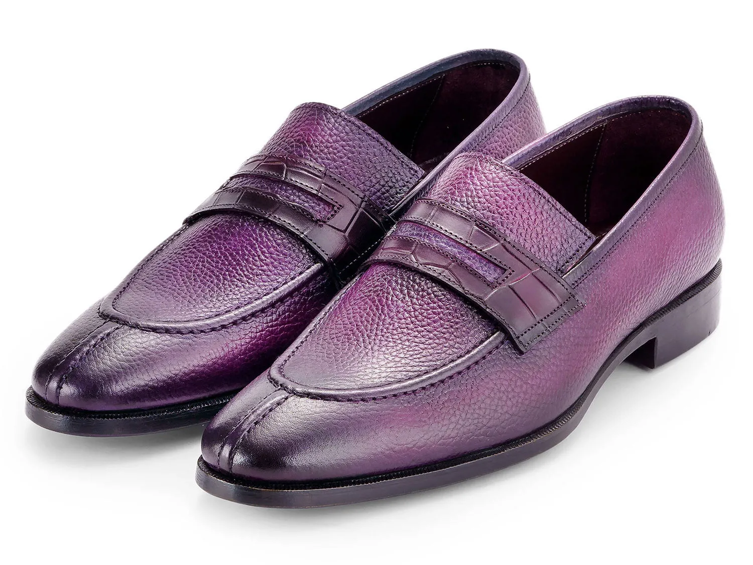 Paul Parkman Chaussures Paul Parkman Mocassins à bout fendu pour homme en violet