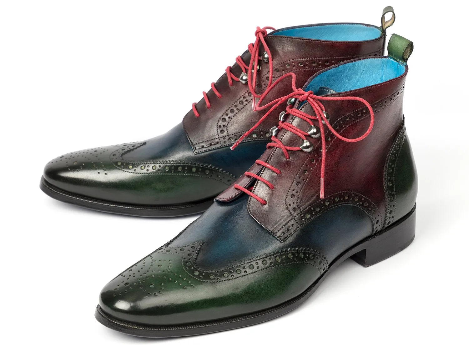 Paul Parkman Chaussures Bottines à Bout Rond pour Homme de Paul Parkman en Vert, Bleu et Bordeaux