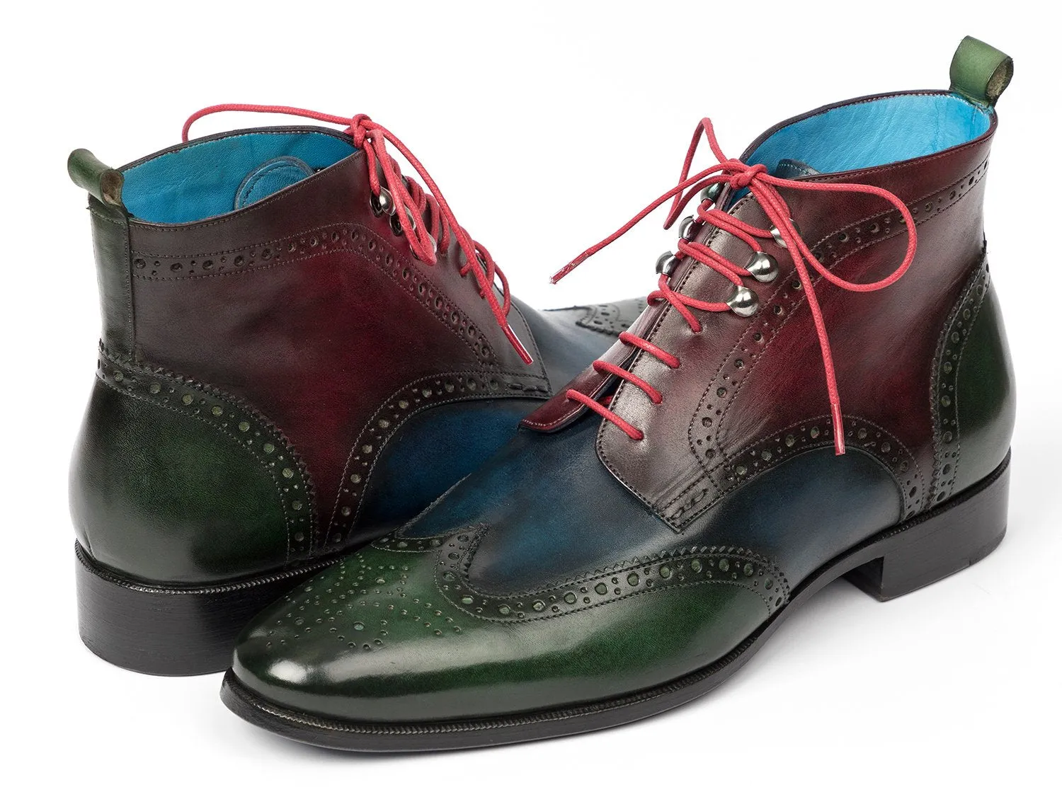 Paul Parkman Chaussures Bottines à Bout Rond pour Homme de Paul Parkman en Vert, Bleu et Bordeaux
