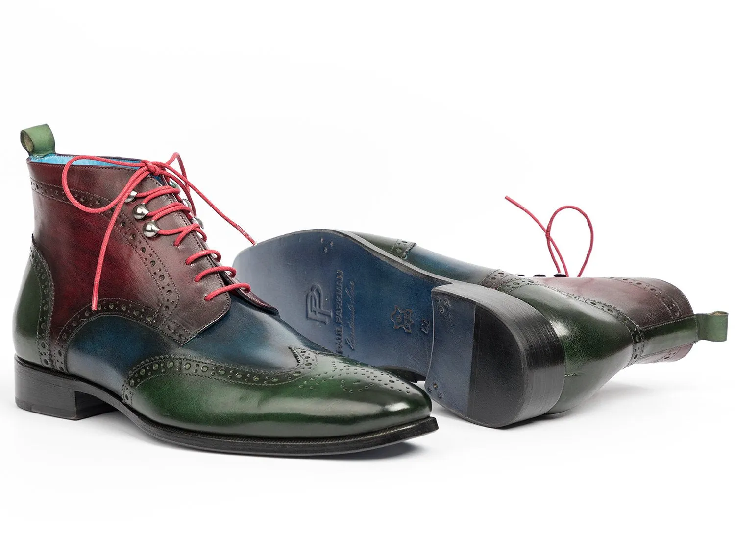 Paul Parkman Chaussures Bottines à Bout Rond pour Homme de Paul Parkman en Vert, Bleu et Bordeaux
