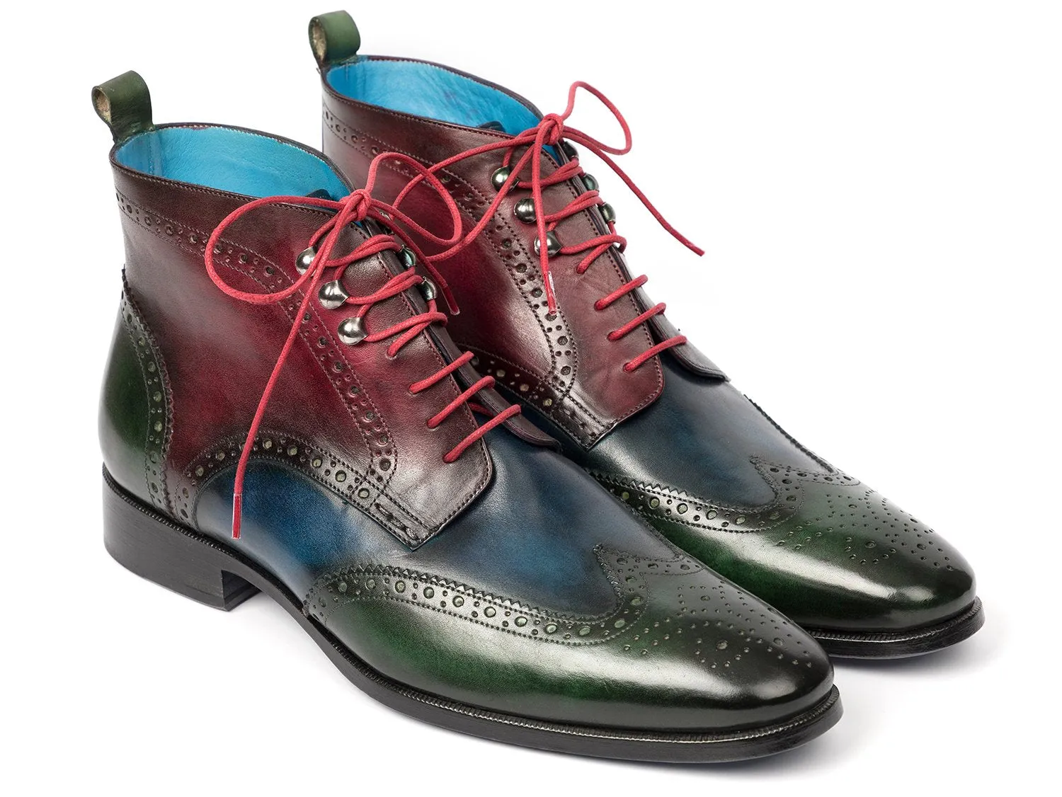 Paul Parkman Chaussures Bottines à Bout Rond pour Homme de Paul Parkman en Vert, Bleu et Bordeaux