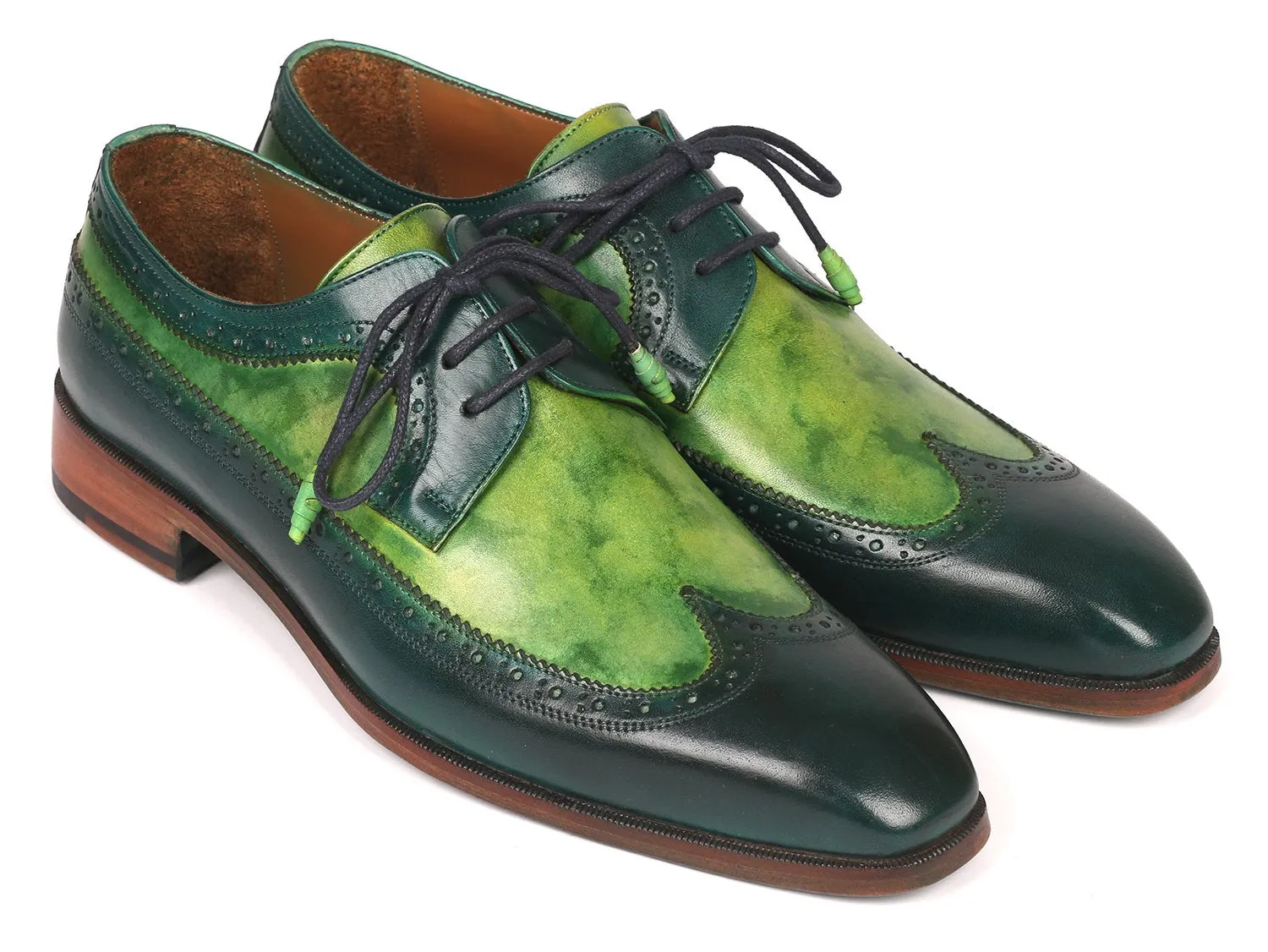 Paul Parkman Chaussures Paul Parkman Derby à Bout effilé pour Homme en Dual Tone Vert
