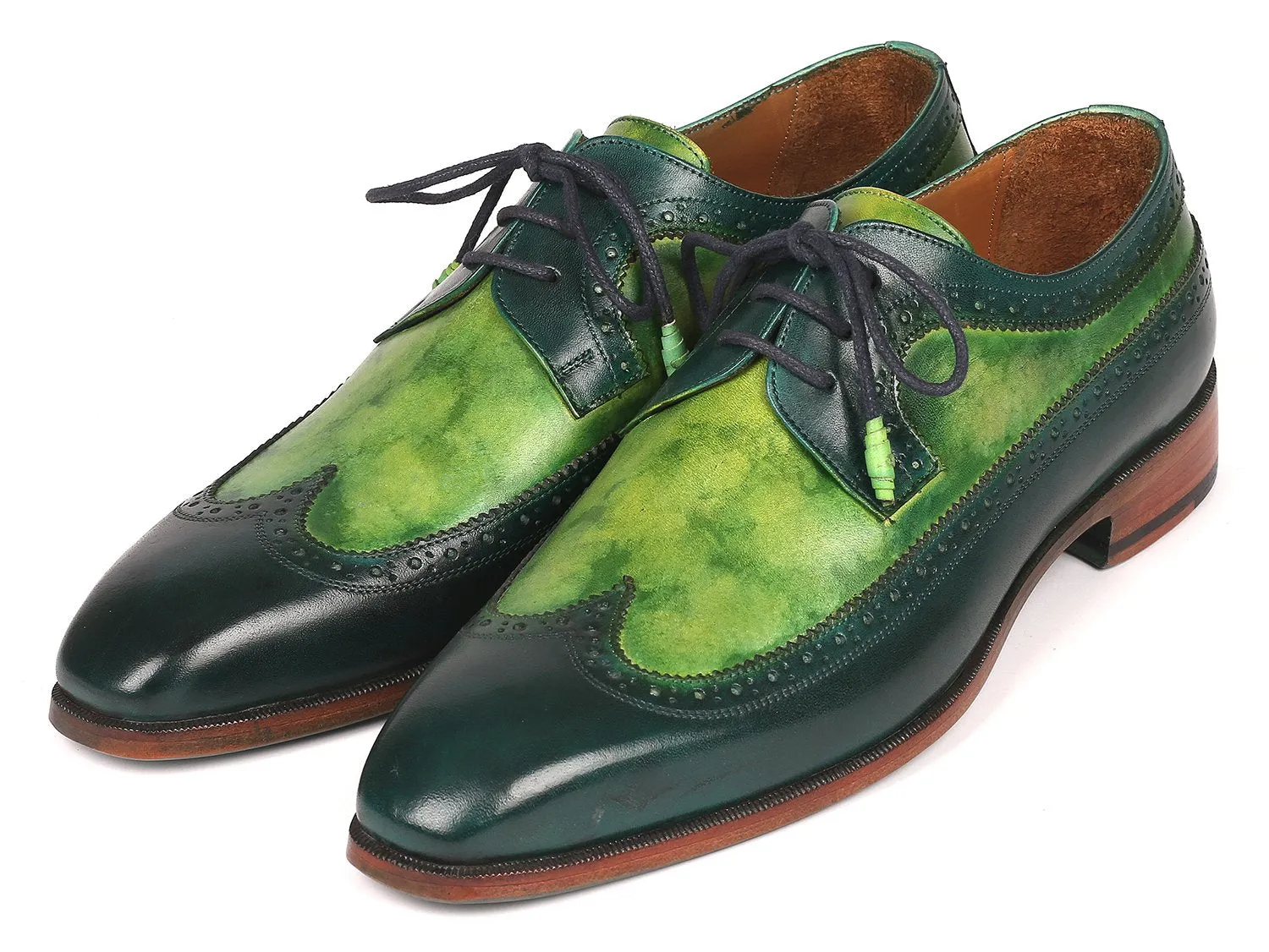Paul Parkman Chaussures Paul Parkman Derby à Bout effilé pour Homme en Dual Tone Vert