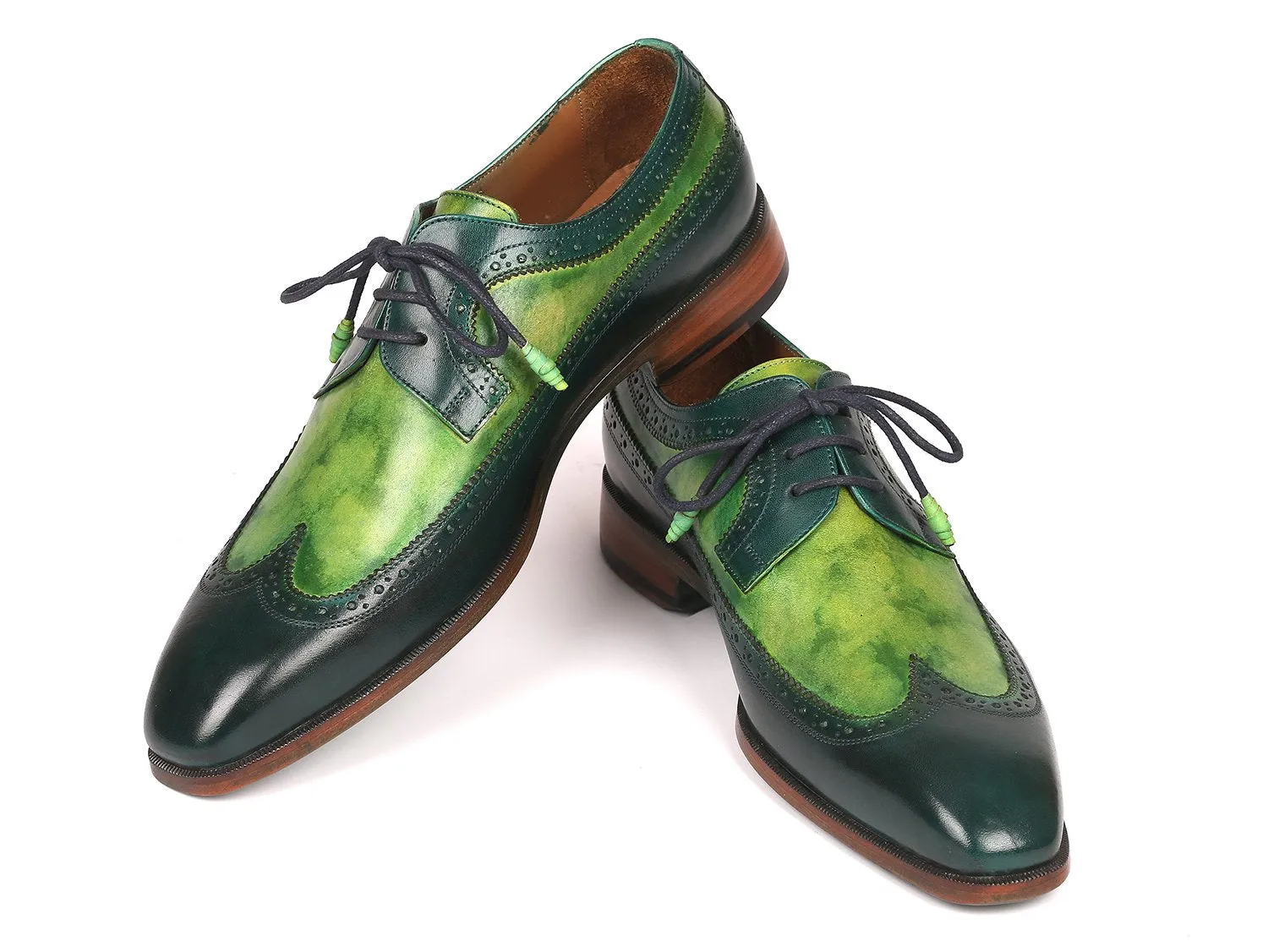 Paul Parkman Chaussures Paul Parkman Derby à Bout effilé pour Homme en Dual Tone Vert