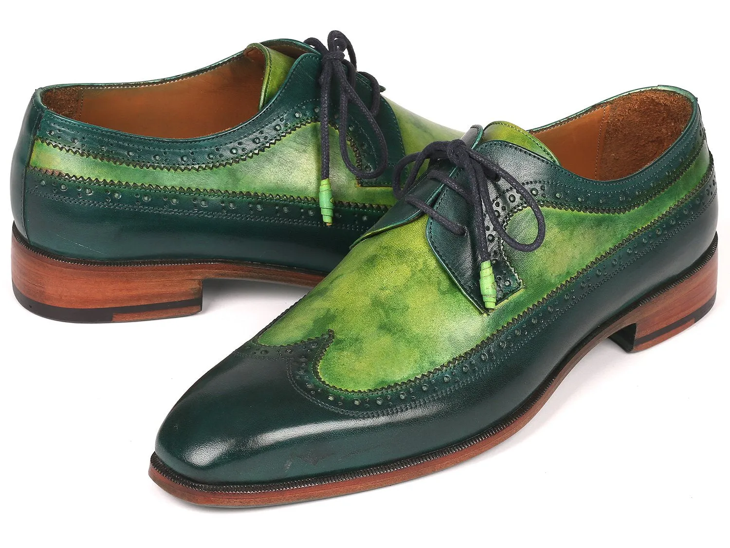 Paul Parkman Chaussures Paul Parkman Derby à Bout effilé pour Homme en Dual Tone Vert