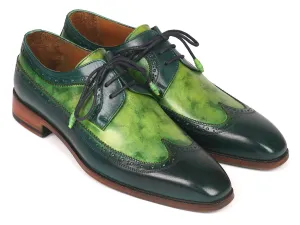 Paul Parkman Shoes Paul Parkman Men's Wingtip Derby Shoes in Green Dual Tone