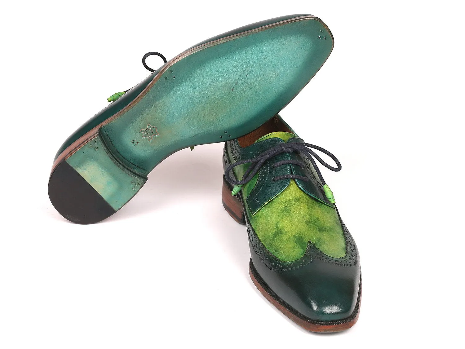 Paul Parkman Chaussures Paul Parkman Derby à Bout effilé pour Homme en Dual Tone Vert