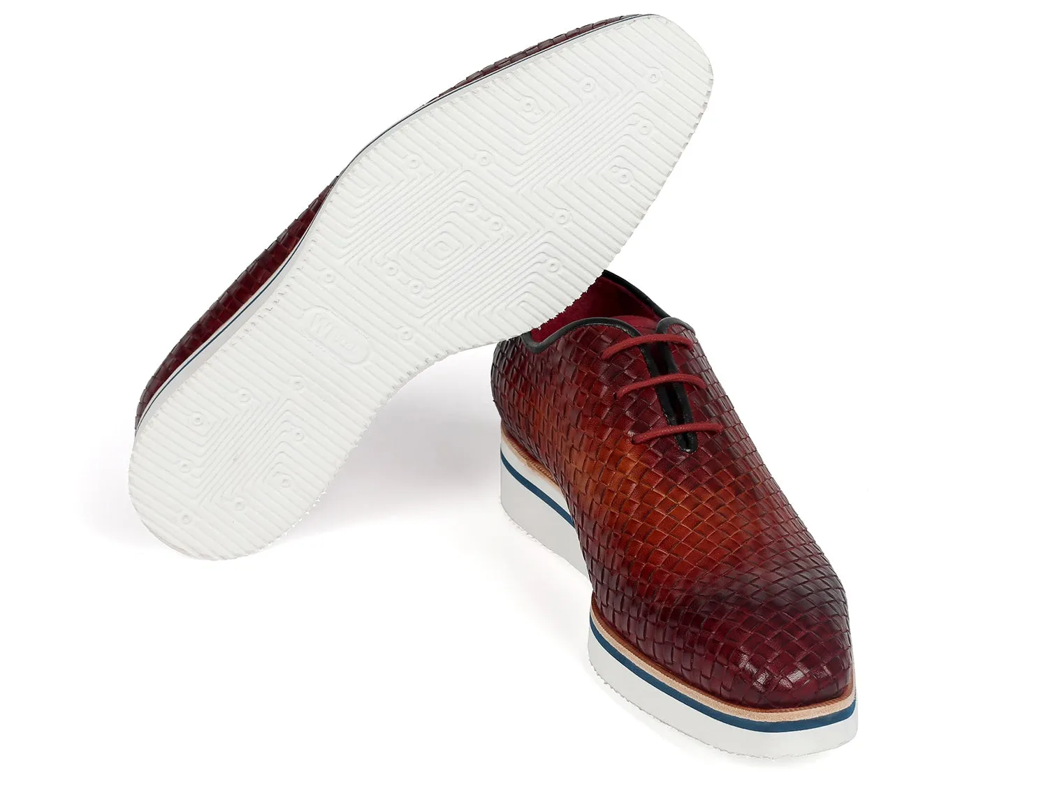 Paul Parkman Chaussures Paul Parkman Chaussures décontractées intelligentes en cuir tissé pour hommes en marron