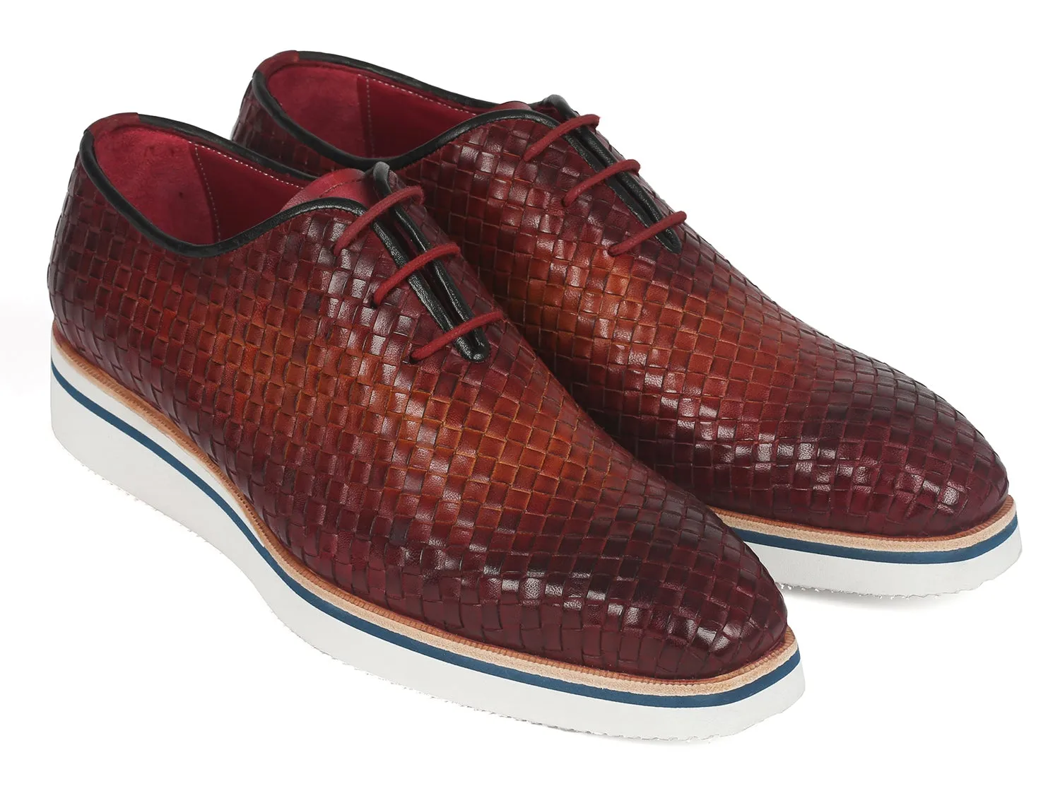 Paul Parkman Chaussures Paul Parkman Chaussures décontractées intelligentes en cuir tissé pour hommes en marron