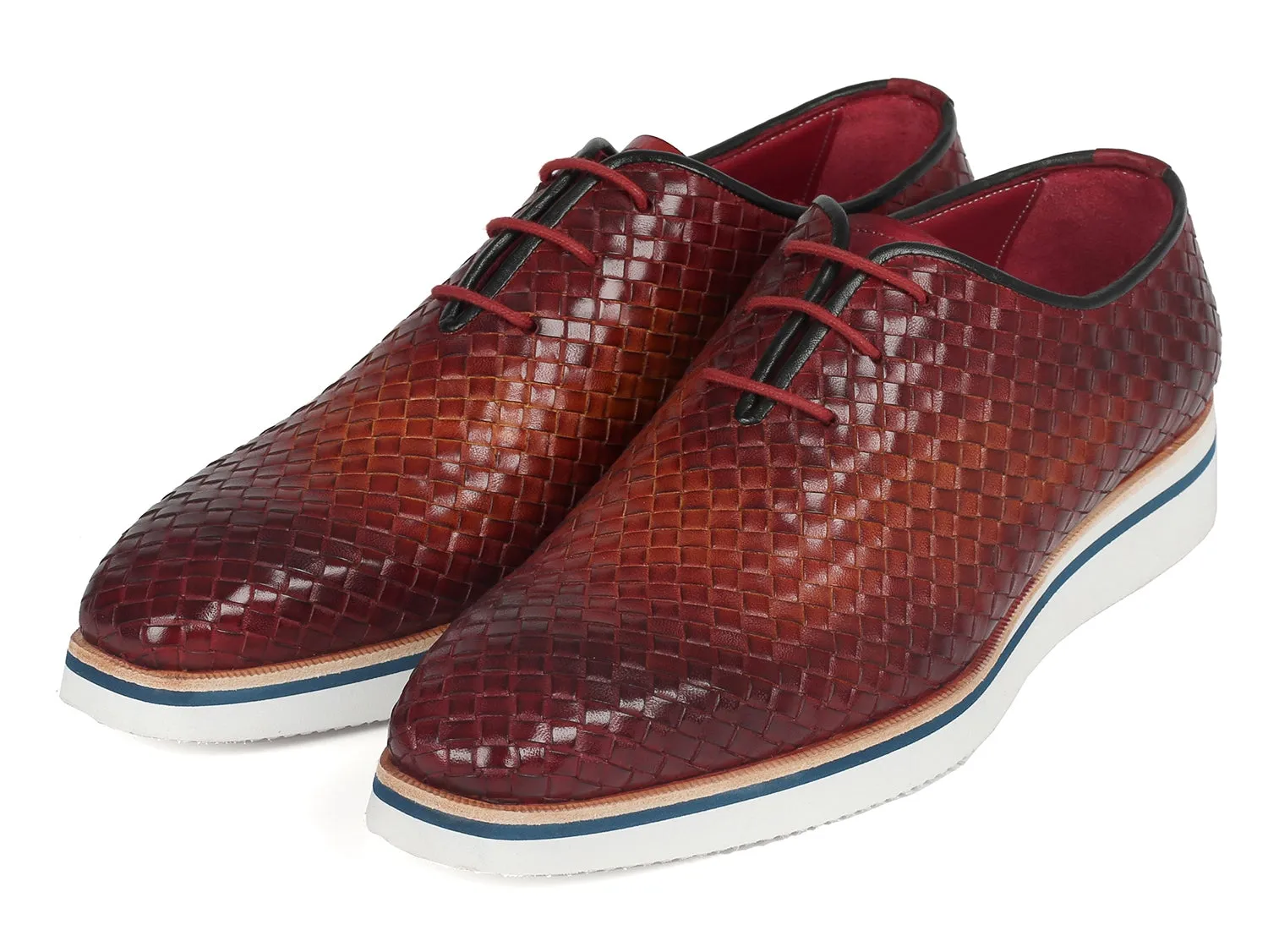 Paul Parkman Chaussures Paul Parkman Chaussures décontractées intelligentes en cuir tissé pour hommes en marron