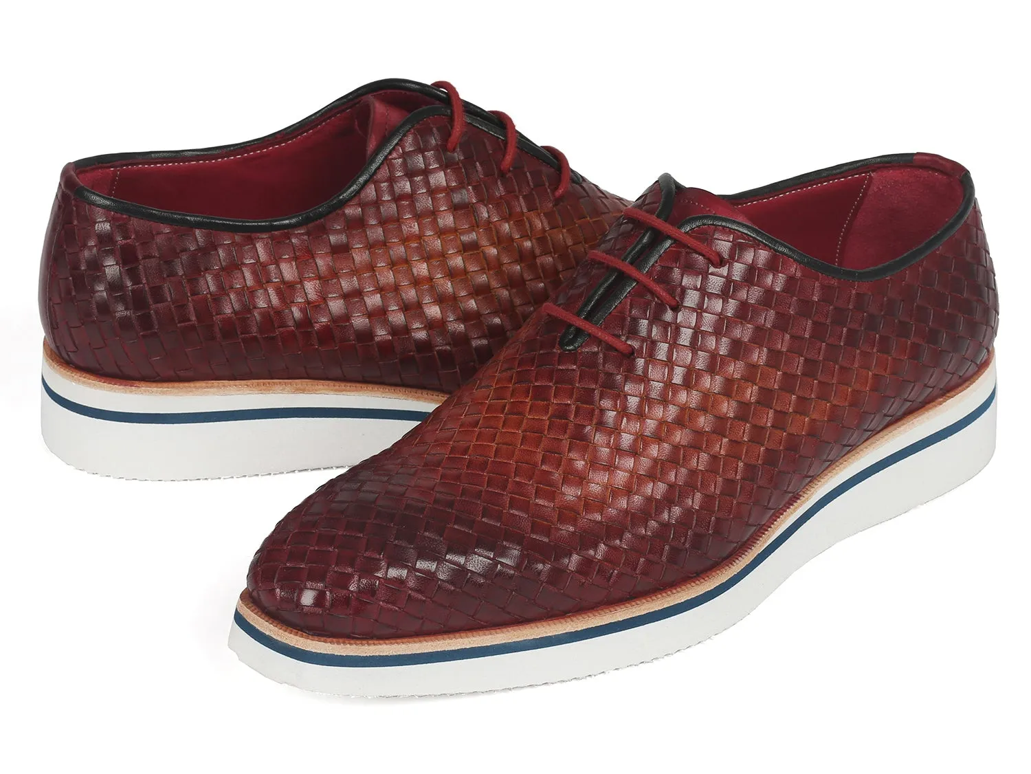 Paul Parkman Chaussures Paul Parkman Chaussures décontractées intelligentes en cuir tissé pour hommes en marron