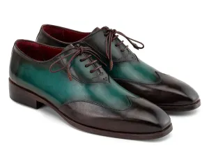 Paul Parkman Shoes Paul Parkman Patina Leather Wingtip Oxford Shoes in Brown & Green