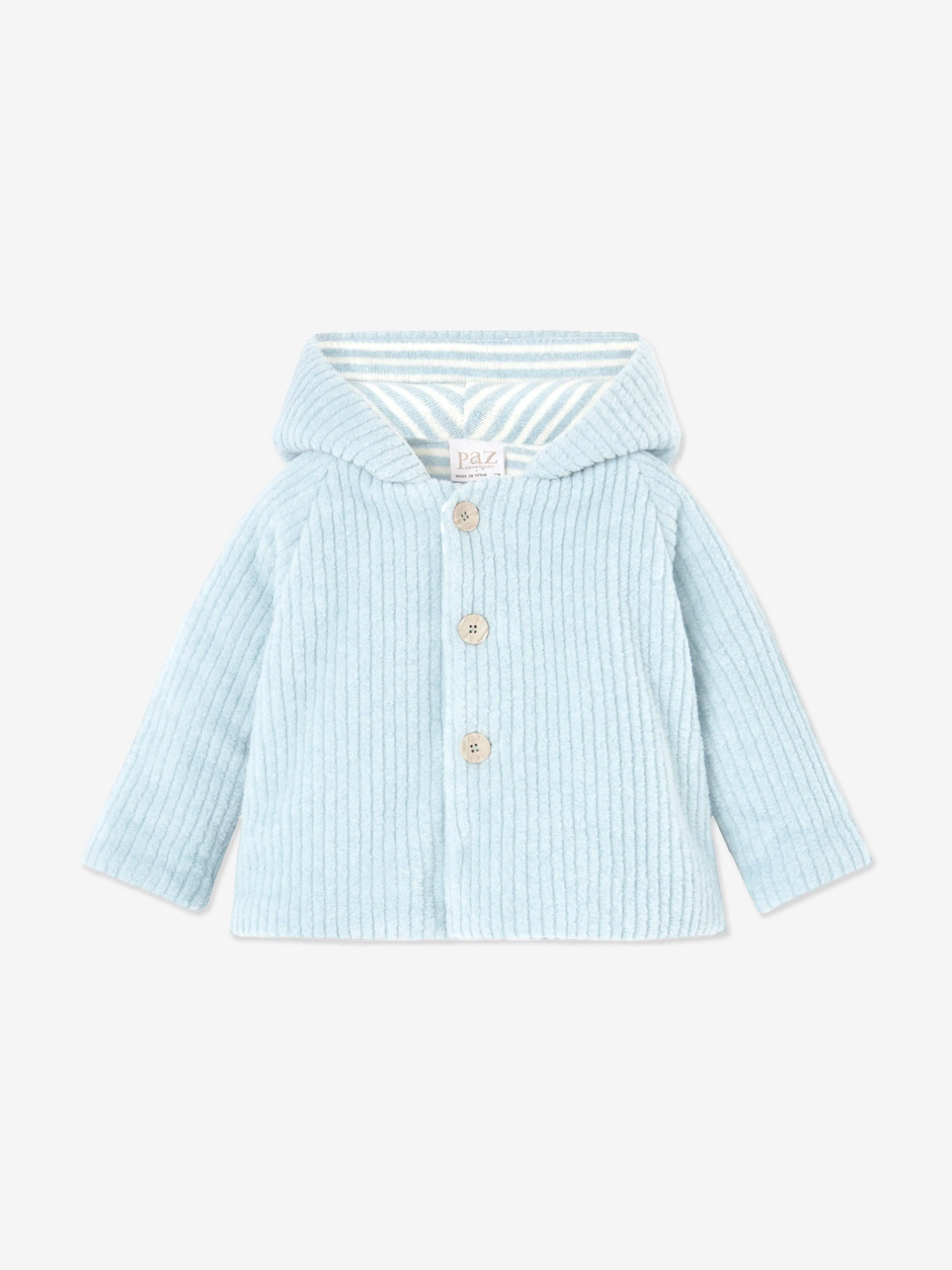 Manteau Paz Rodriguez pour bébé garçon avec oreilles de lapin en bleu