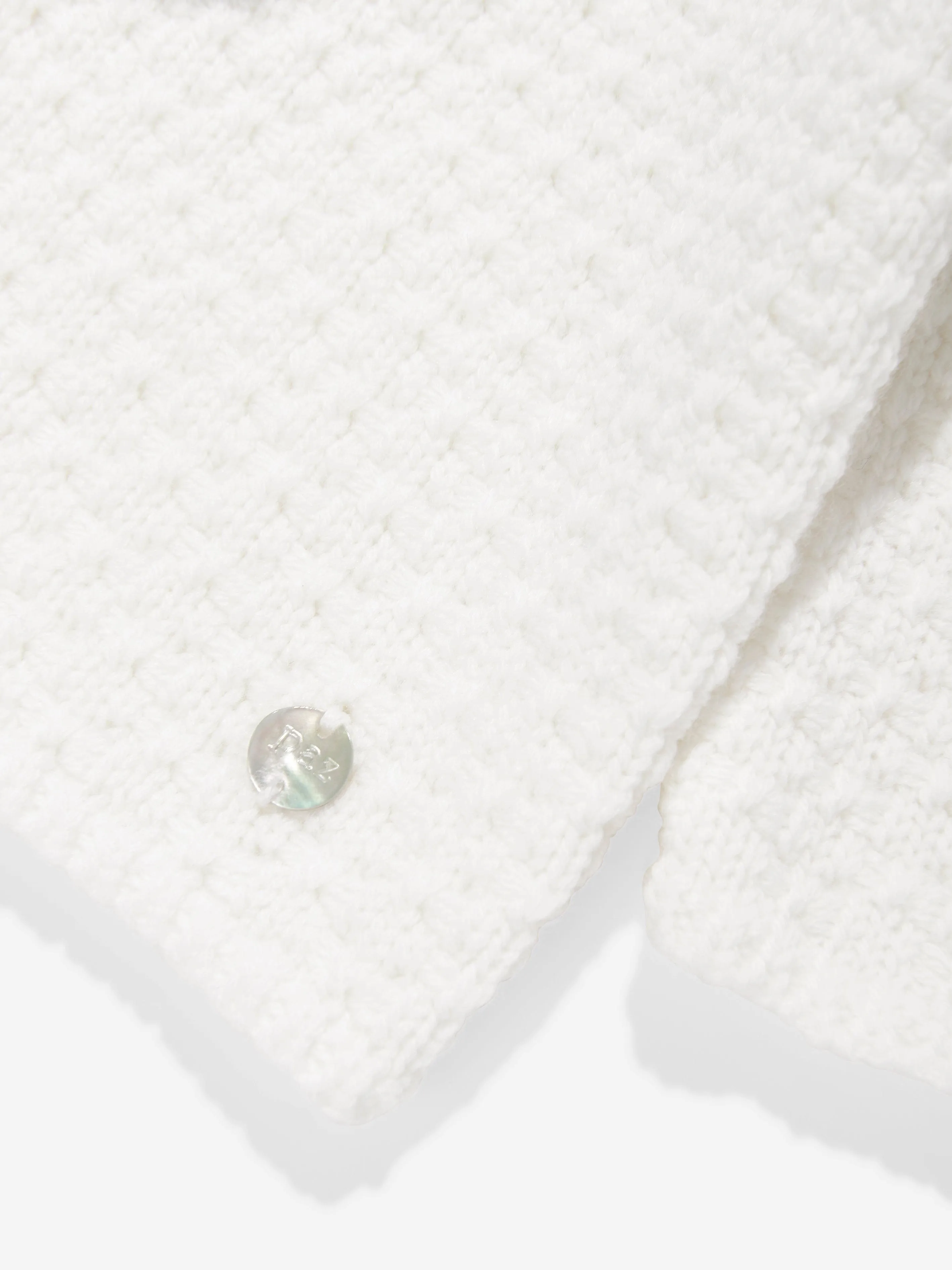 Manteau en laine tricotée bébé Paz Rodriguez en ivoire
