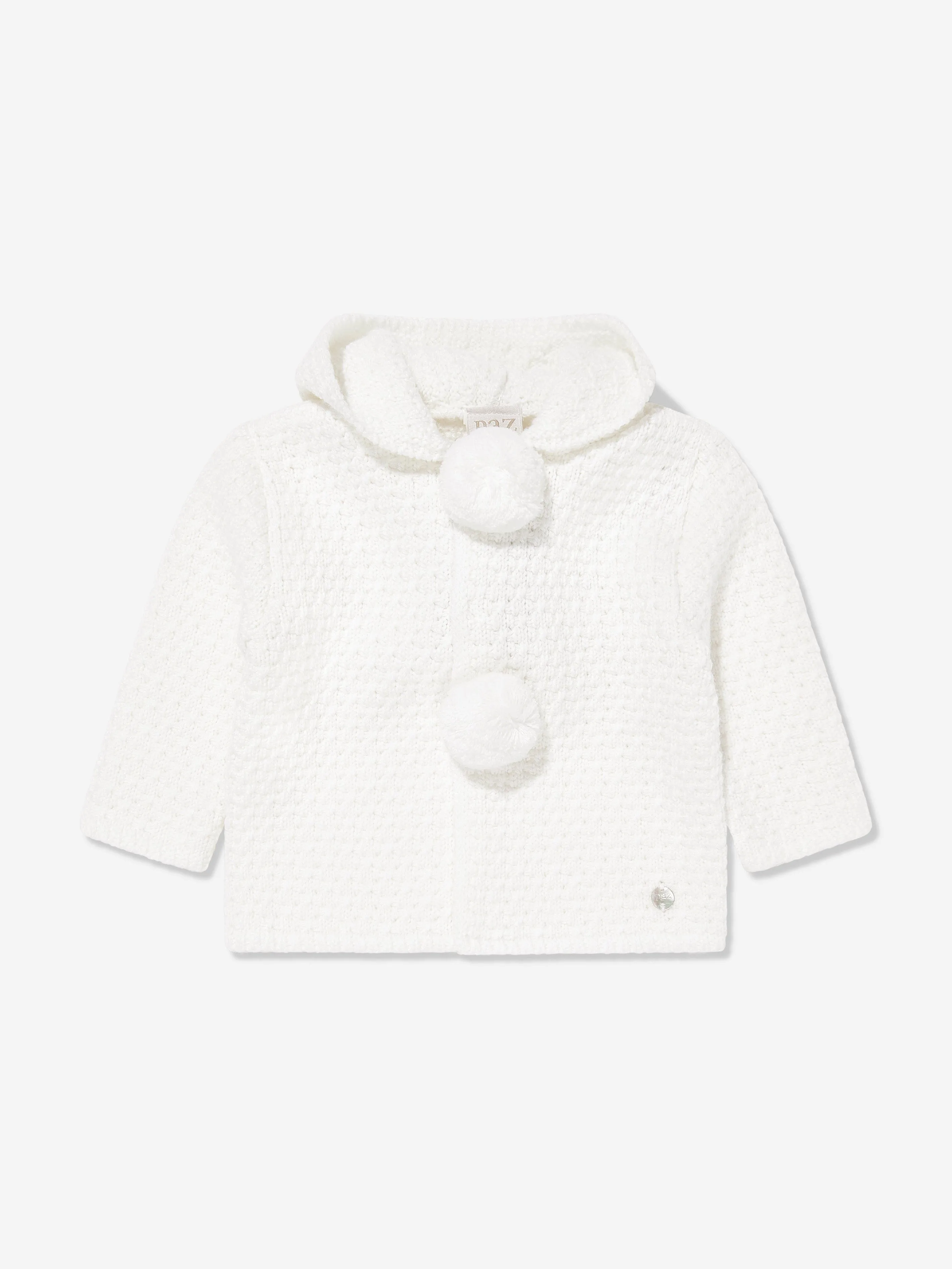 Manteau en laine tricotée bébé Paz Rodriguez en ivoire