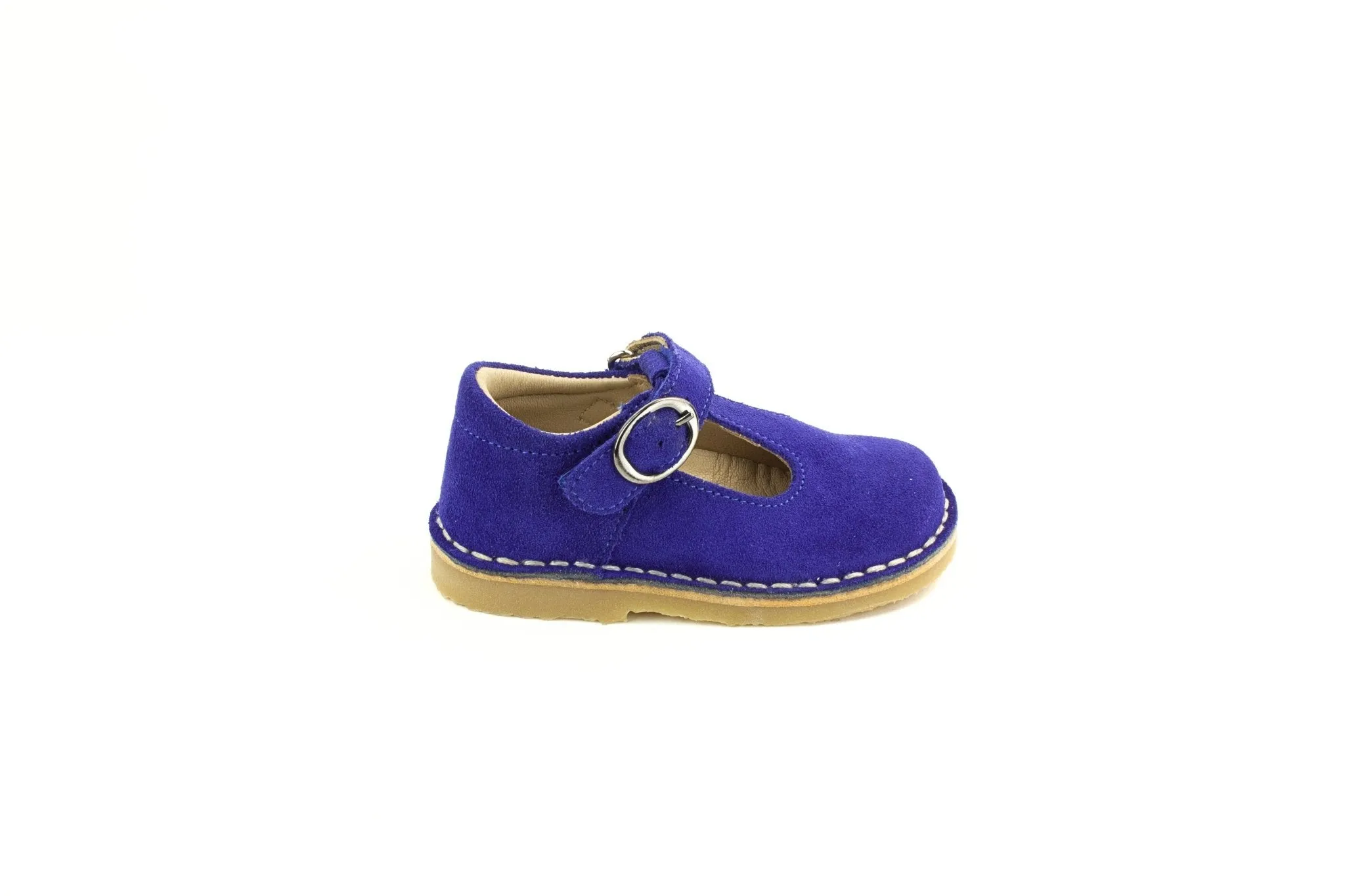 Petasil : Chaussures Classiques à Barrette T pour Filles Crosspatch - Suède Bleu Électrique